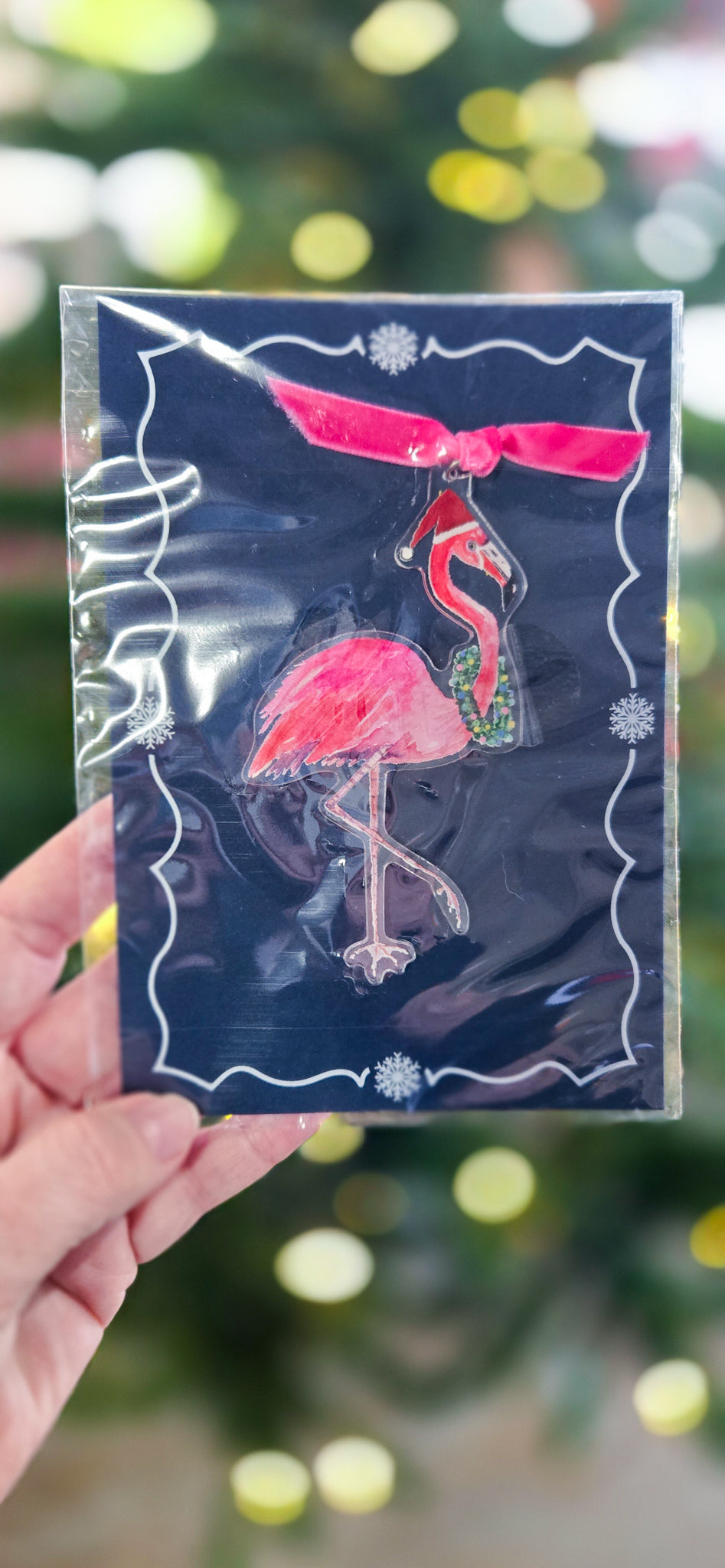 Acrylic Christmas Ornament - Pink Flamingo
