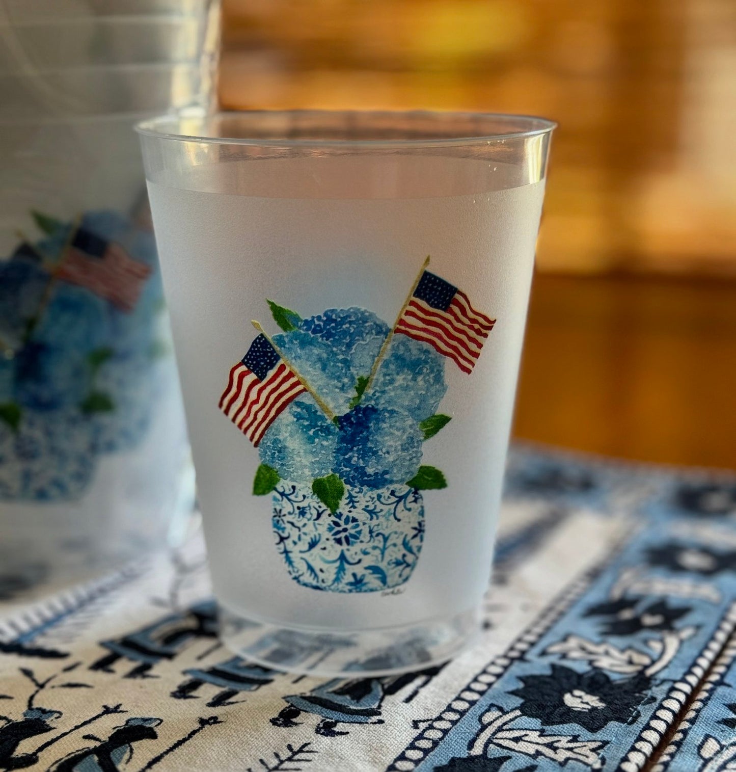 Red White & Blue Hydrangea Cups