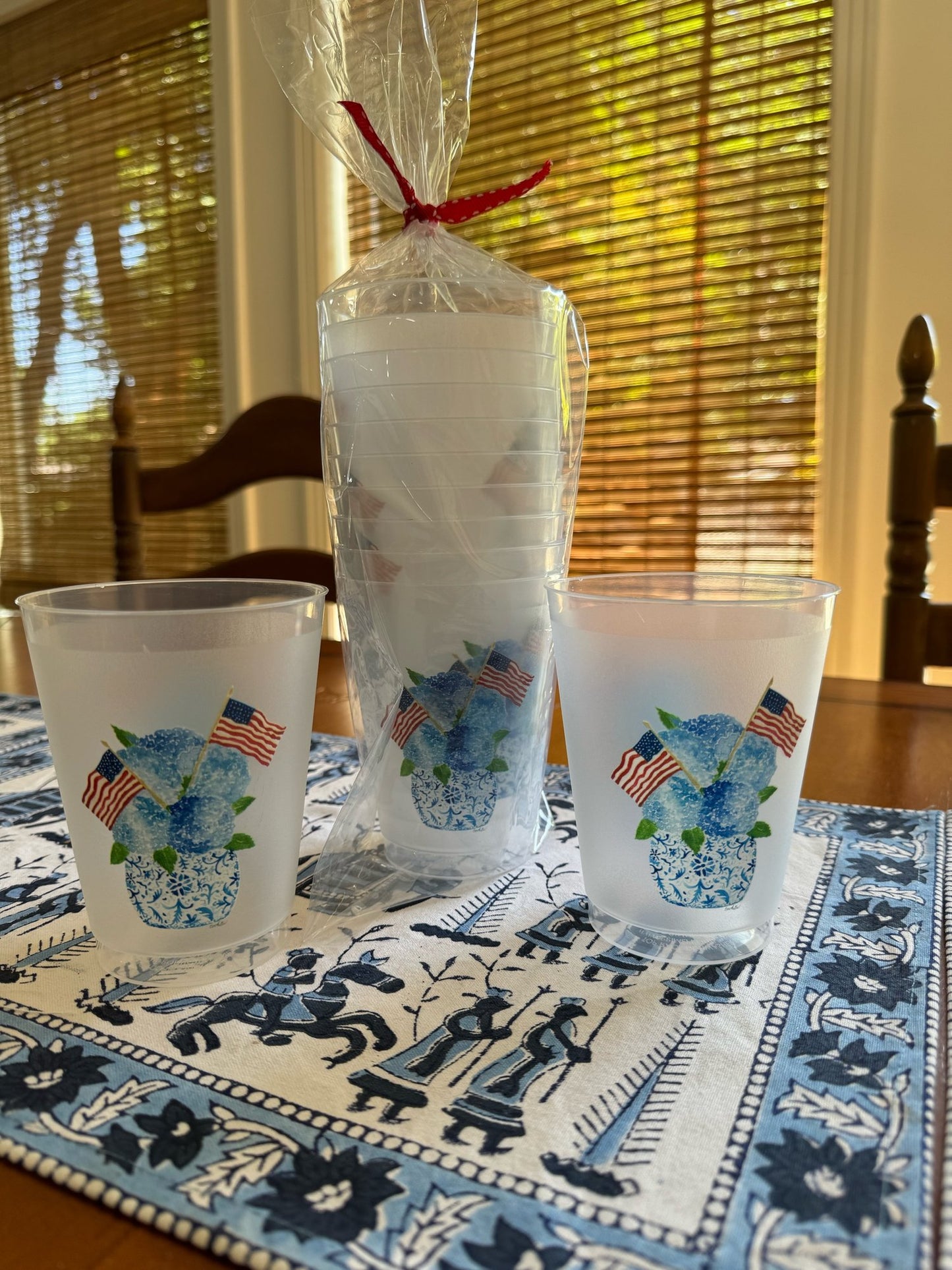 Red White & Blue Hydrangea Cups