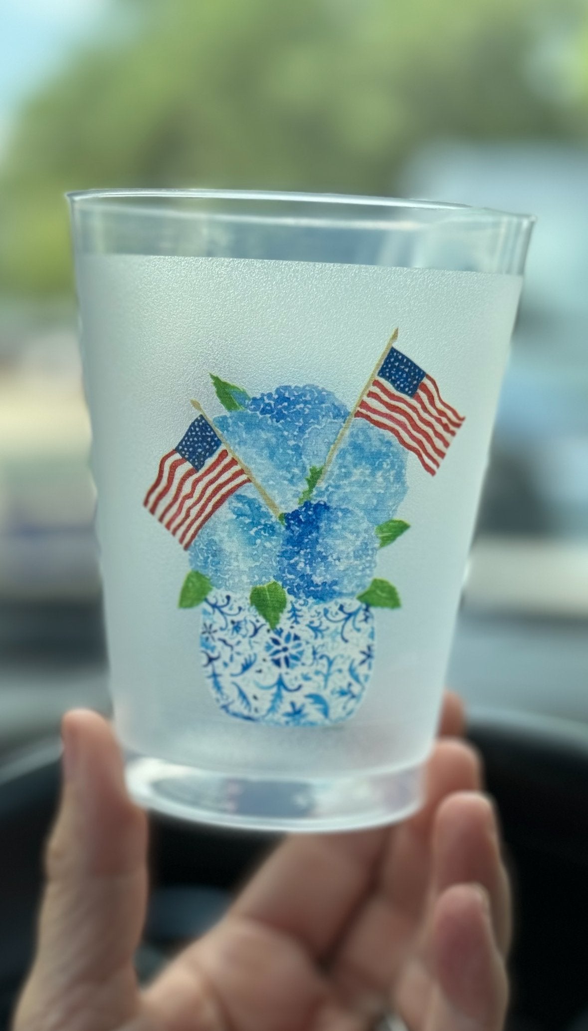 Red White & Blue Hydrangea Cups