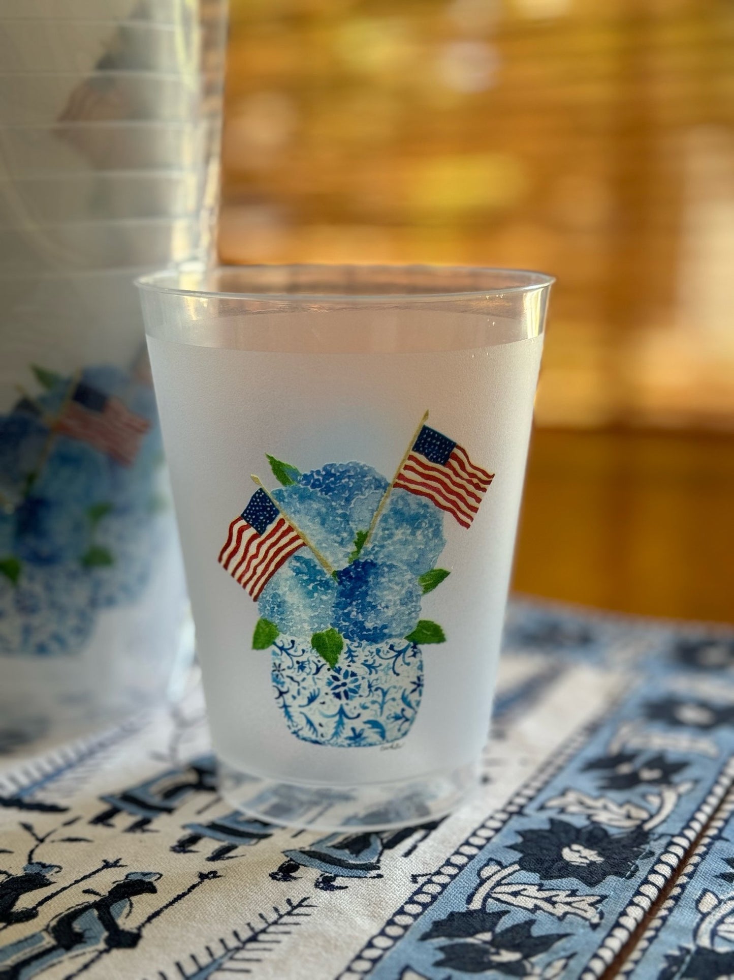 Red White & Blue Hydrangea Cups