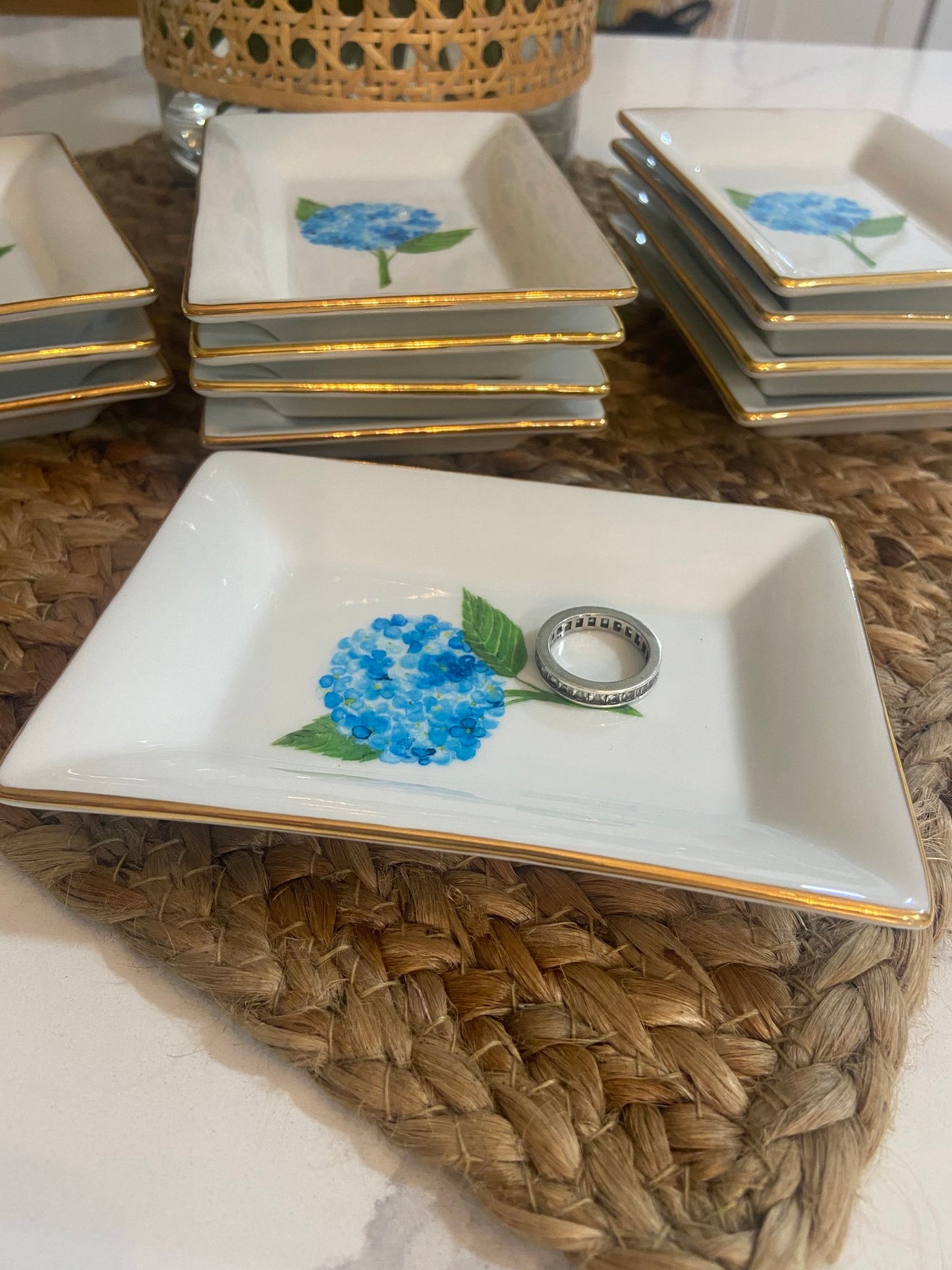 Blue Hydrangea Trinket Dish