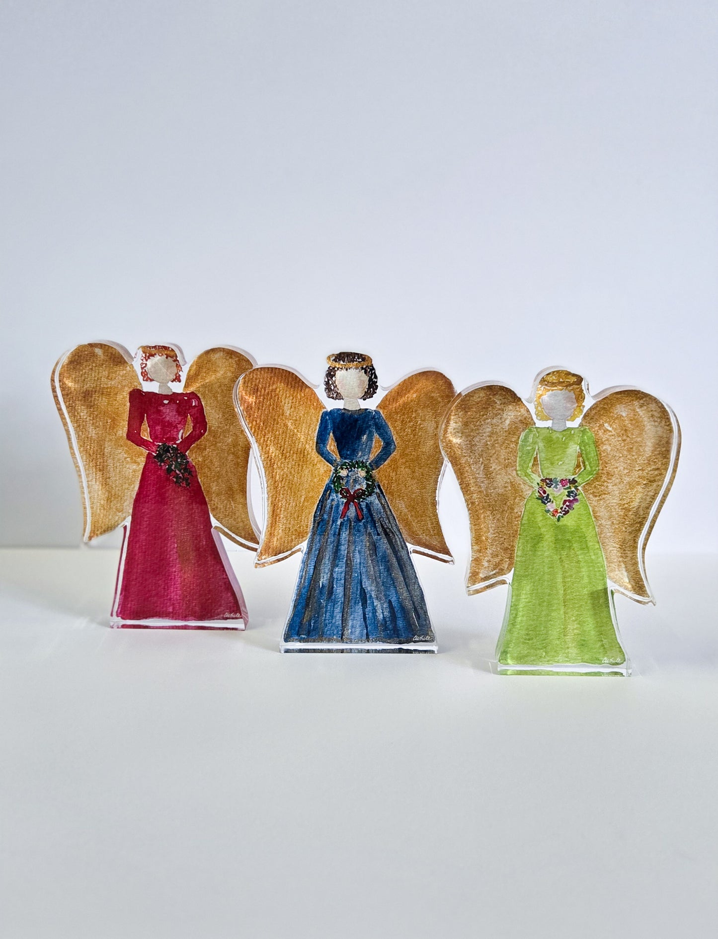 Acrylic Cutout Angel Set of Three