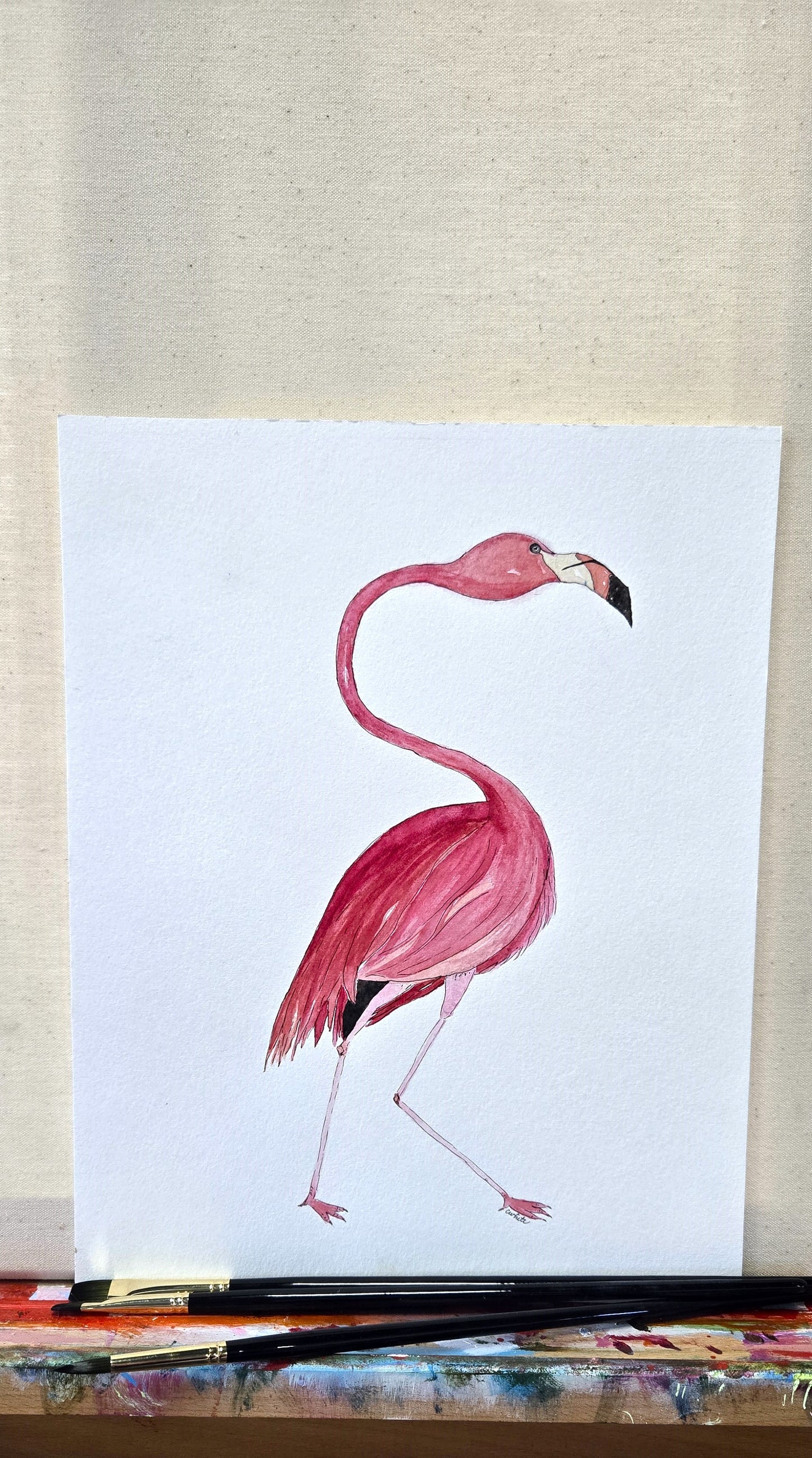 Flamingo Original Watercolor Print