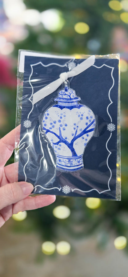 Acrylic Christmas Ornament - Chinoiserie Ginger Jar