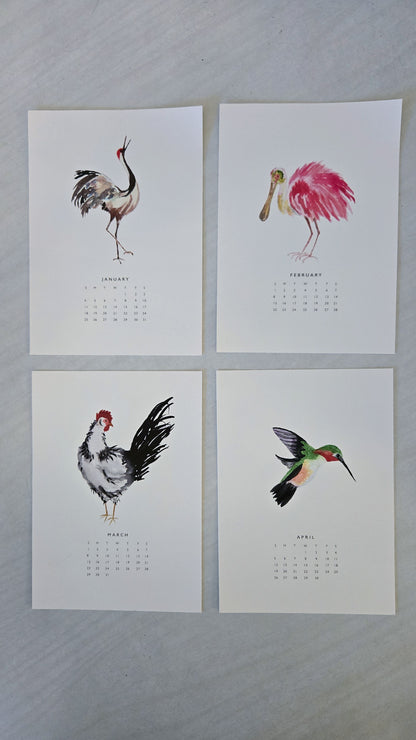 Watercolor Birds 2026 Calendar