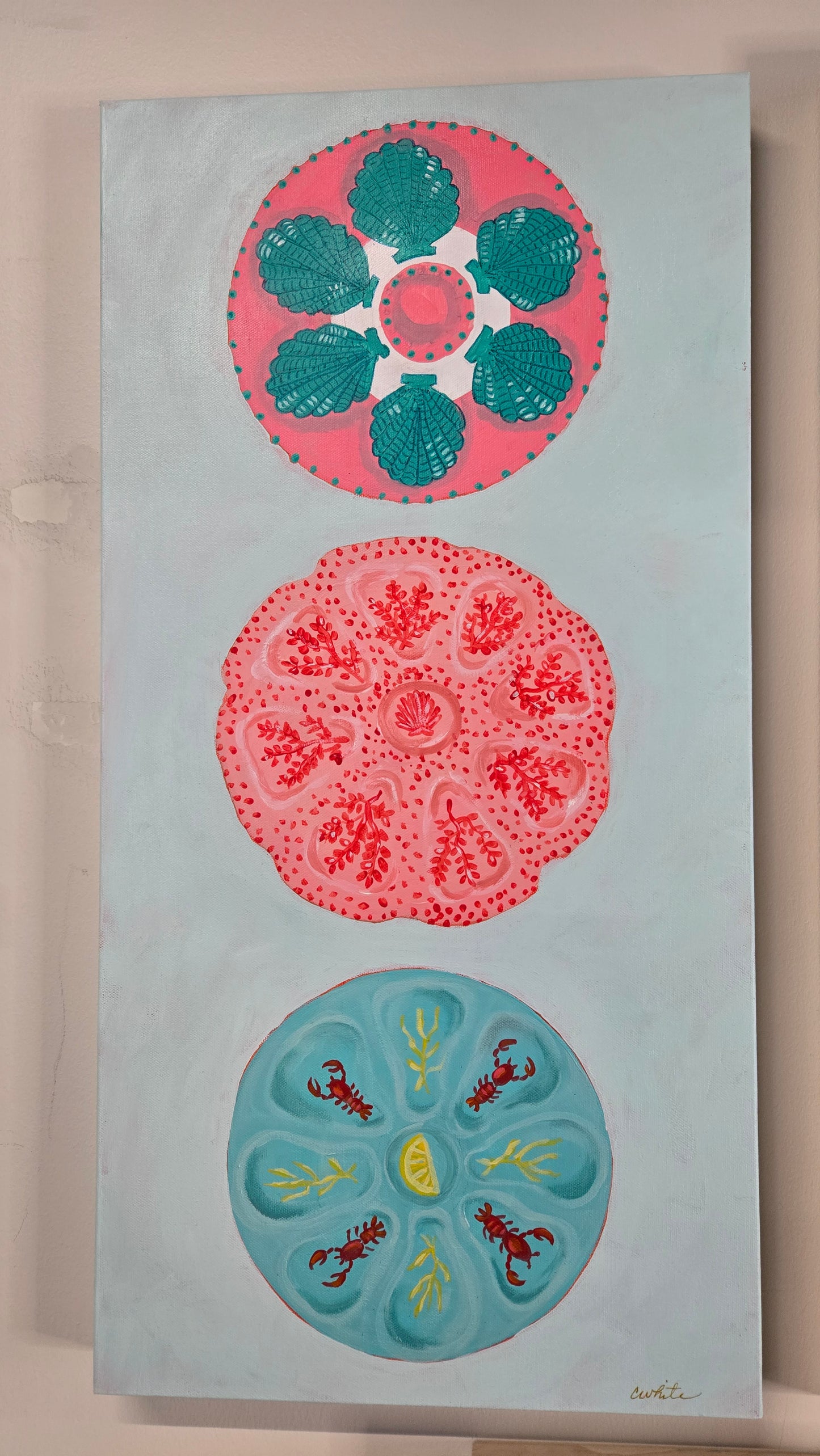 Porcelain Stories - Oyster Plates II (Unframed) 15x30