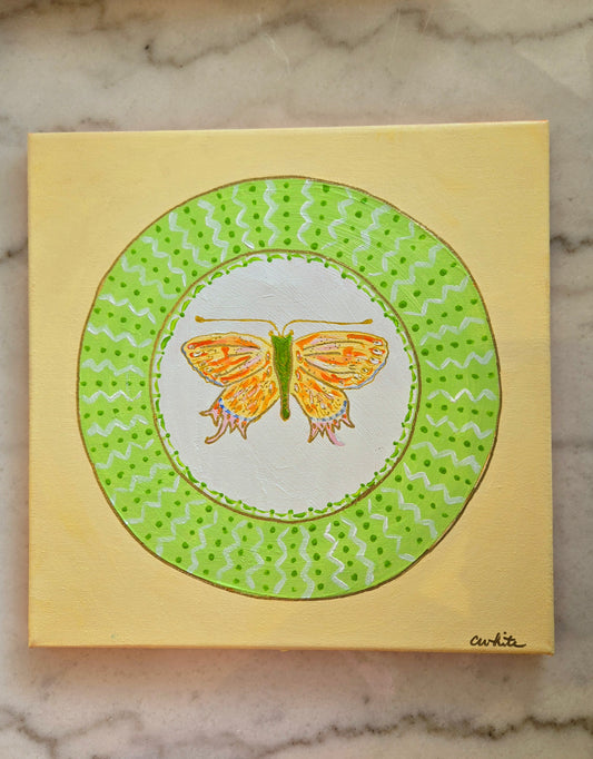 Porcelain Stories - Mottahedeh Lace Butterfly Green 12x12