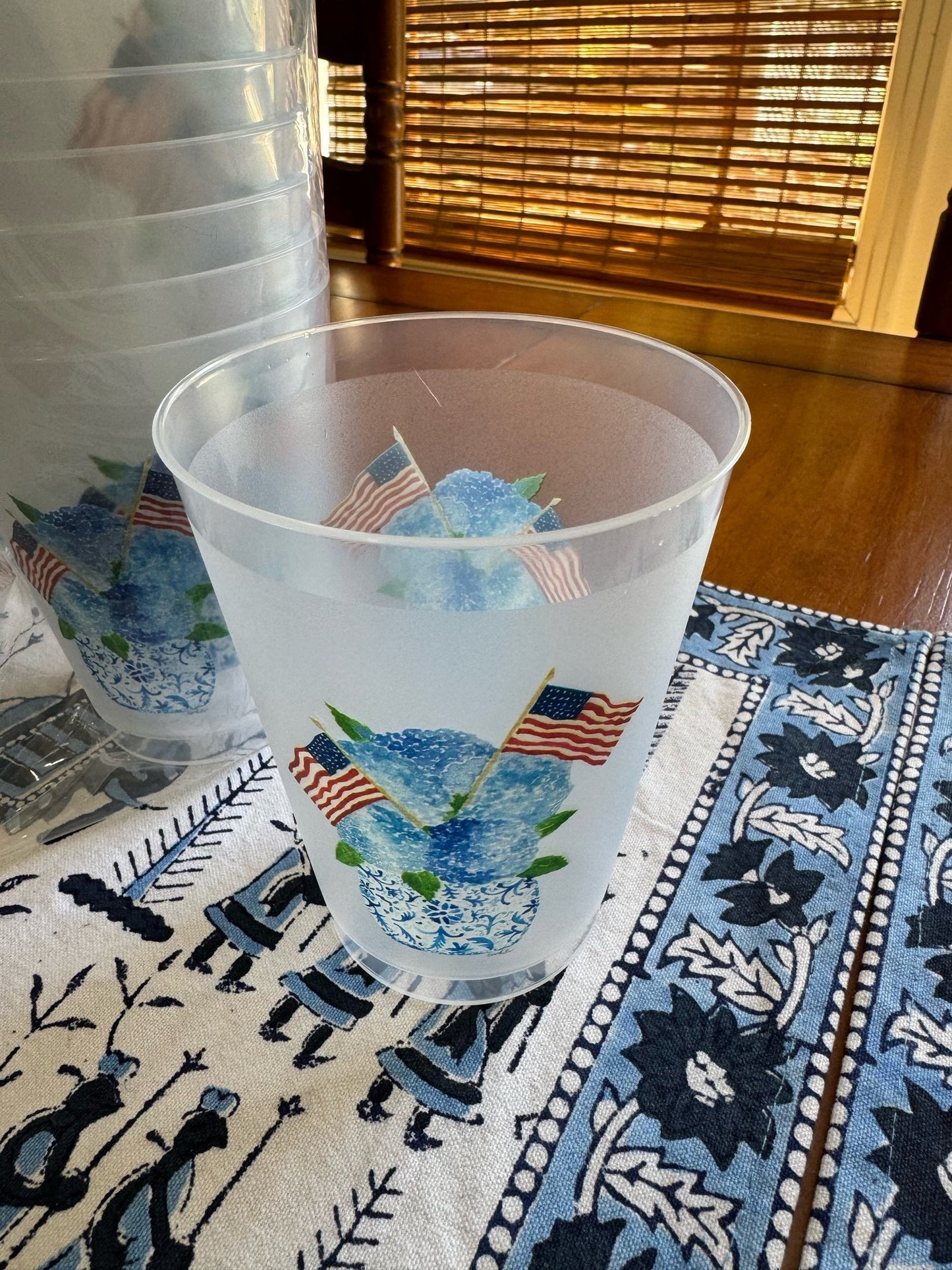 Red White & Blue Hydrangea Cups
