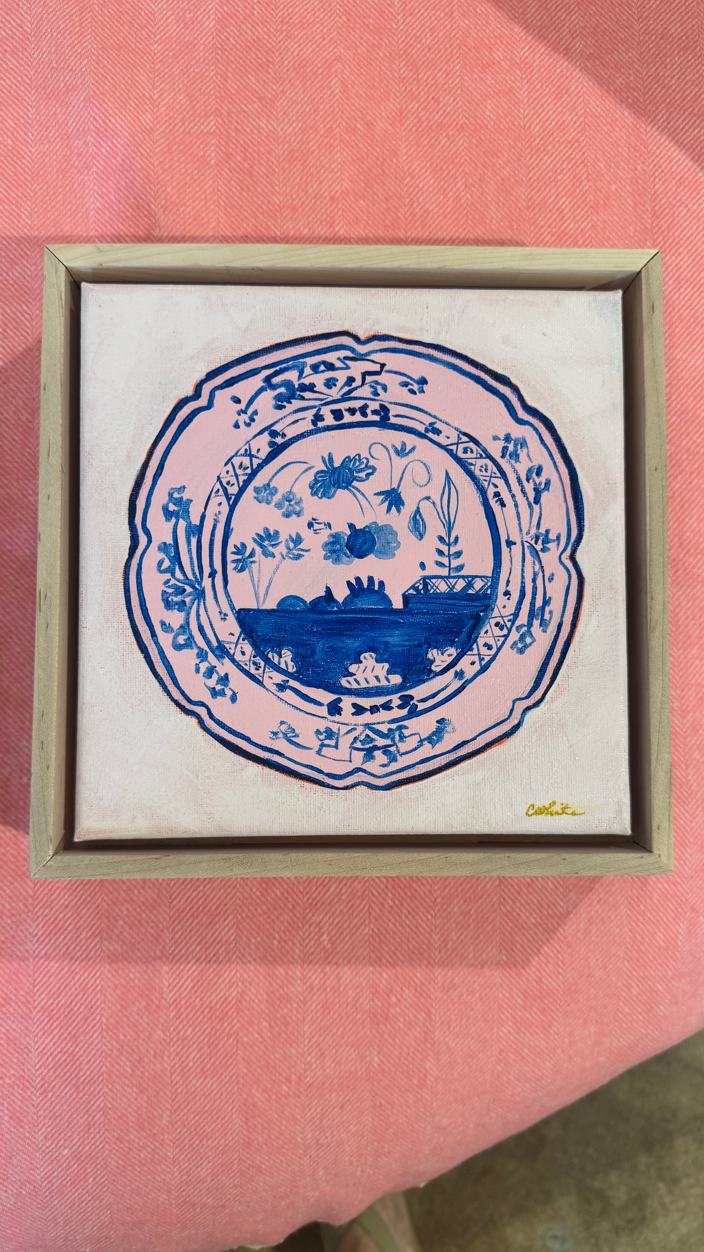 Porcelain Stories-Giorne pink 8x8
