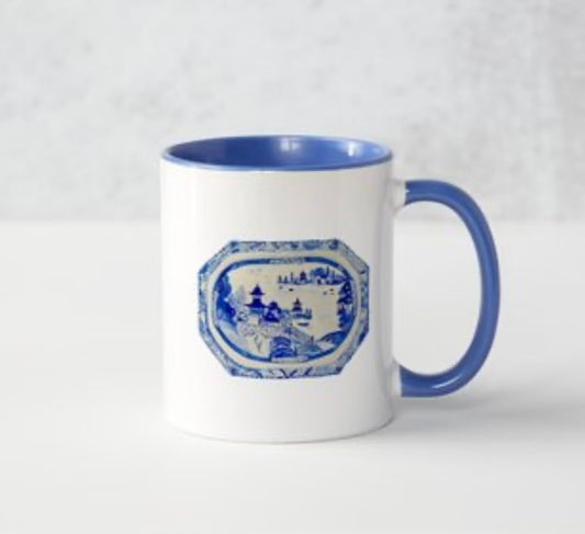 Blue & White Chinoiserie Tray Mug
